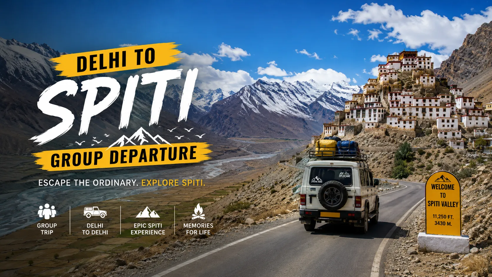 Delhi To Spiti Group Departure